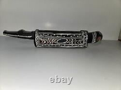 Vintage Papua New Guinea Hand-Carved Ceremonial Garamut Crocodile Slit Drum