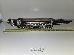 Vintage Papua New Guinea Hand-Carved Ceremonial Garamut Crocodile Slit Drum