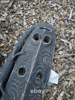 Vintage Papua New Guinea Hand-Carved Wooden Artifact Crocidile Spirit Board
