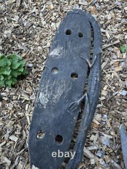 Vintage Papua New Guinea Hand-Carved Wooden Artifact Crocidile Spirit Board