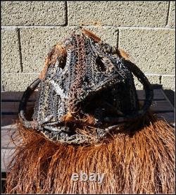 Vintage Papua New Guinea Hand Woven Body Style Mask Tambanum Original Tag #RA860