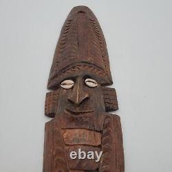 Vintage Papua New Guinea Handmade Carved Mask Wall Hanging Tribal Art PNG