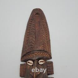 Vintage Papua New Guinea Handmade Carved Mask Wall Hanging Tribal Art PNG