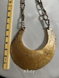 Vintage Papua New Guinea Kina Shell Tribal Currency Jobs Tears Seed 24 Necklace