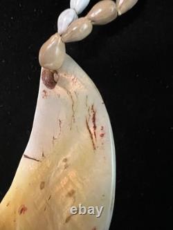 Vintage Papua New Guinea Kina Shell Tribal Currency Jobs Tears Seed 24 Necklace