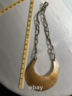 Vintage Papua New Guinea Kina Shell Tribal Currency Jobs Tears Seed 24 Necklace
