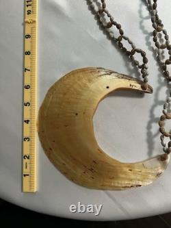 Vintage Papua New Guinea Kina Shell Tribal Currency Jobs Tears Seed 24 Necklace
