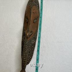 Vintage Papua New Guinea Long Nosed Tambaran Spirit Hand Carved Wooden Mask