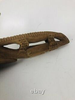 Vintage Papua New Guinea Lower Sepik River Cushion Headrest Wood Hand Carved