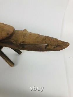 Vintage Papua New Guinea Lower Sepik River Cushion Headrest Wood Hand Carved