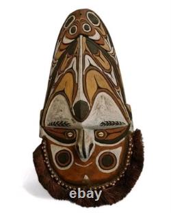 Vintage Papua New Guinea Mask Large Hand Carved Sepik River Wooden Mask PNG