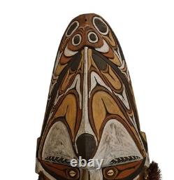 Vintage Papua New Guinea Mask Large Hand Carved Sepik River Wooden Mask PNG