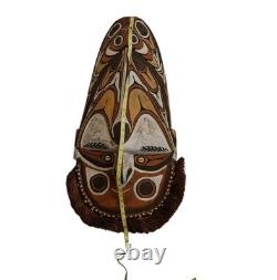 Vintage Papua New Guinea Mask Large Hand Carved Sepik River Wooden Mask PNG