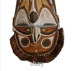 Vintage Papua New Guinea Mask Large Hand Carved Sepik River Wooden Mask PNG