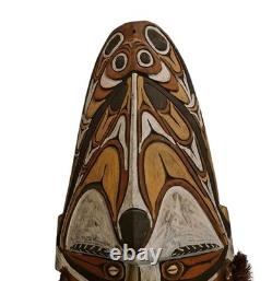 Vintage Papua New Guinea Mask Large Hand Carved Sepik River Wooden Mask PNG