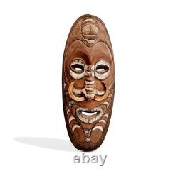 Vintage Papua New Guinea Mask PNG Boars tusks Carved Ancestor Sepik River 26