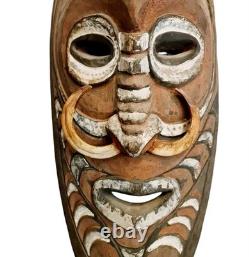 Vintage Papua New Guinea Mask PNG Boars tusks Carved Ancestor Sepik River 26