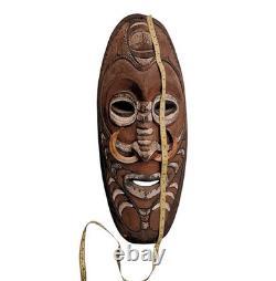 Vintage Papua New Guinea Mask PNG Boars tusks Carved Ancestor Sepik River 26