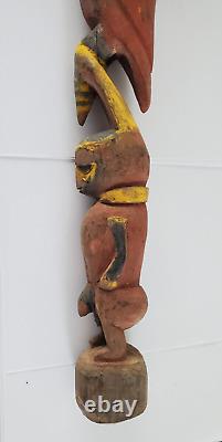 Vintage Papua New Guinea Painted Totem Ancestor Figure Statue