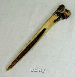 Vintage Papua New Guinea Primitive Cassowary Bone Dagger Knife