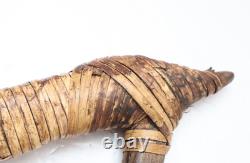 Vintage Papua New Guinea RARE Stone Adze Axe Wood Handle Rattan 19