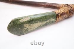 Vintage Papua New Guinea RARE Stone Adze Axe Wood Handle Rattan 19