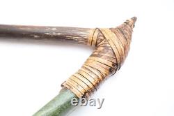 Vintage Papua New Guinea RARE Stone Adze Axe Wood Handle Rattan 19