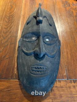 Vintage Papua New Guinea SEPIK RIVER Hand Carved Tribal Mask 22x10 inches