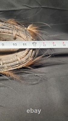 Vintage Papua New Guinea Sepik River Mask Wood Woven Rattan Feathers Tribal Art