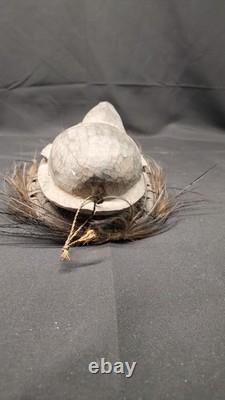 Vintage Papua New Guinea Sepik River Mask Wood Woven Rattan Feathers Tribal Art