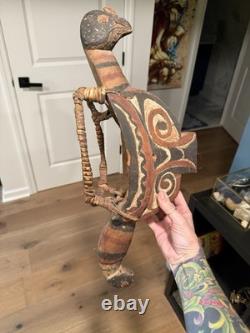 Vintage Papua New Guinea Sepik River Spirit Hook Carved Wood Tribal Art
