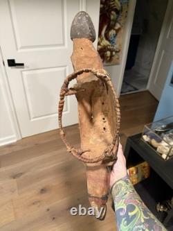 Vintage Papua New Guinea Sepik River Spirit Hook Carved Wood Tribal Art