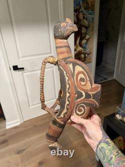 Vintage Papua New Guinea Sepik River Spirit Hook Carved Wood Tribal Art