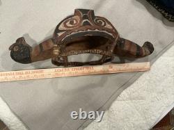 Vintage Papua New Guinea Sepik River Spirit Hook Carved Wood Tribal Art