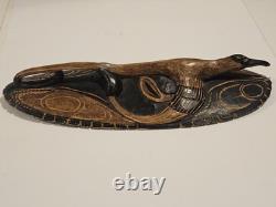 Vintage Papua New Guinea Sepik River Spirit Mask Bird Figure Tribal Wall Art