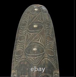 Vintage Papua New Guinea Sepik River Spirit Mask Latmul Wood And Cowrei