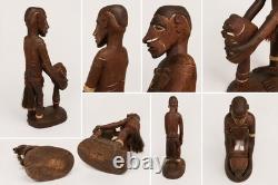 Vintage Papua New Guinea Sepik River Warrior Holding Trophy Head Monumental