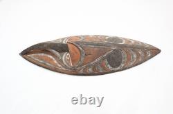 Vintage Papua New Guinea Sepik River Wood Mask Shield Hand Carved Art 17