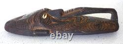 Vintage Papua New Guinea Sepik River Wooden Tribal Spirit Mask Cowrie Shell 12