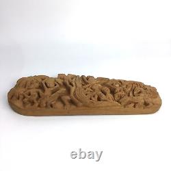 Vintage Papua New Guinea Story Board Carved Wood Relief Storyboard Animals 15