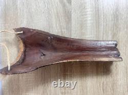 Vintage Papua New Guinea Tribal Masks (x4) 1974 Inscription Hand-Carved Palm