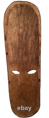 Vintage Papua New Guinea Turtle Shaped Ceremonial Wooden Tribesmen's Mask H105cm