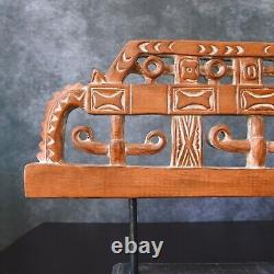 Vintage Papua New Guinea War Canoe Prow Pacific Islands Tribal Art Wood Carving