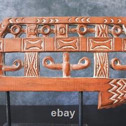 Vintage Papua New Guinea War Canoe Prow Pacific Islands Tribal Art Wood Carving