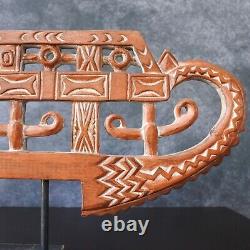 Vintage Papua New Guinea War Canoe Prow Pacific Islands Tribal Art Wood Carving