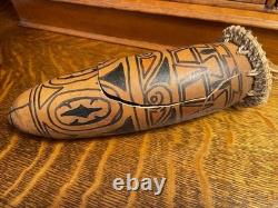 Vintage Papua New Guinea Wood Painted Phallocrypt Sheath Sold As A Set of 3