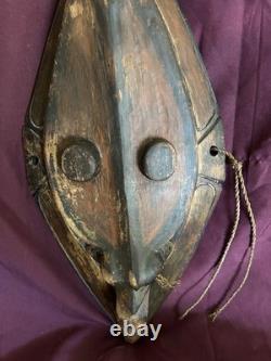 Vintage Savi Papua New Guinea Mask Hand Carved Wood Wall Art
