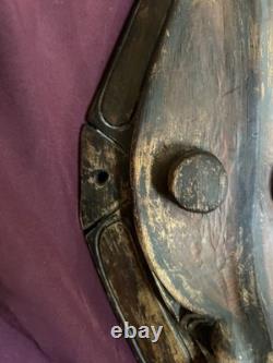 Vintage Savi Papua New Guinea Mask Hand Carved Wood Wall Art
