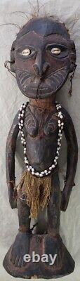 Vintage Sepik River Papua New Guinea Carved Wood Ancestor Spirit Figure Statue