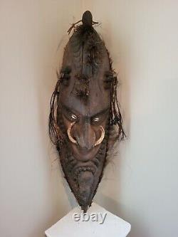 Vintage Sepik River Papua New Guinea Tribal Mask Carved Wood Art